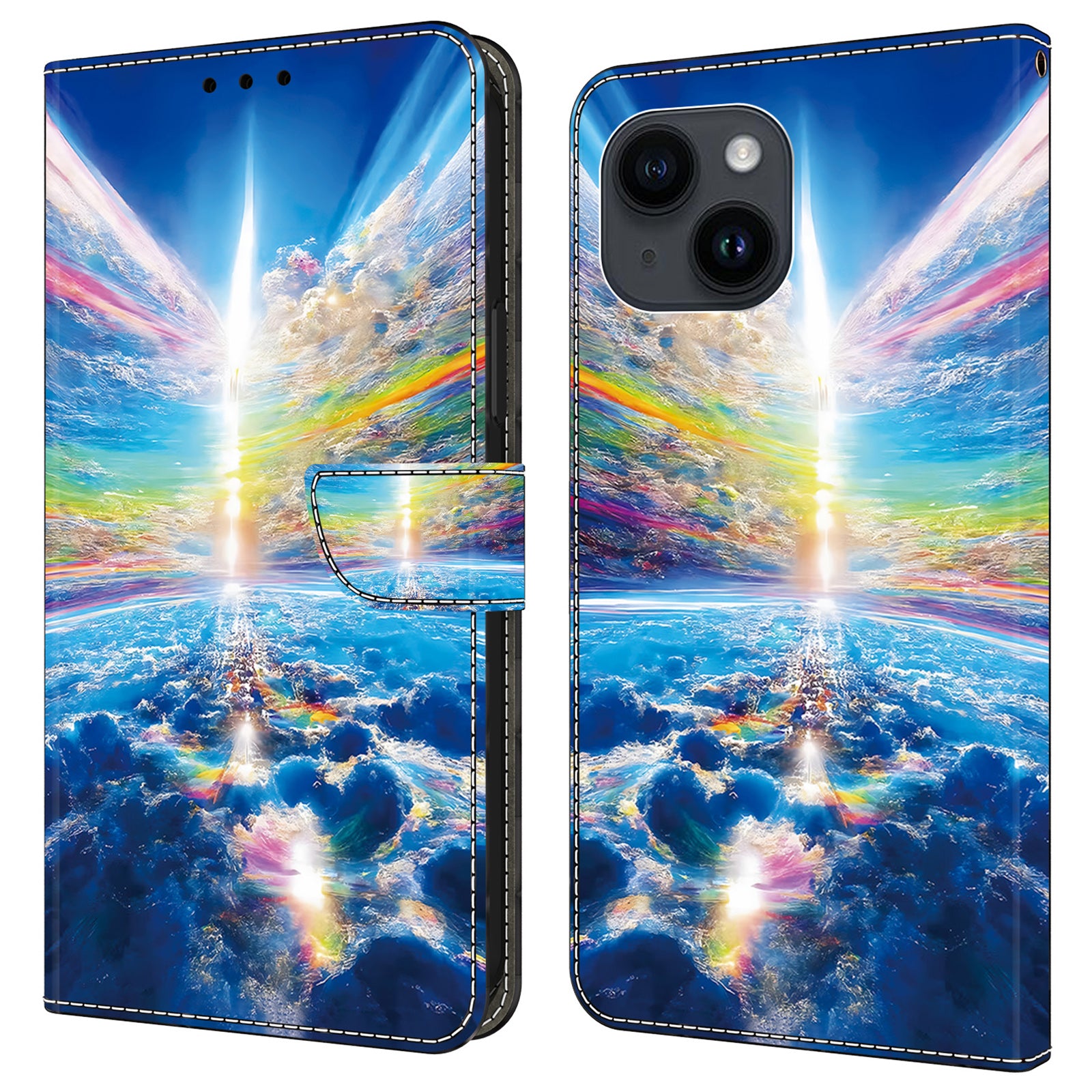 For iPhone 15 Leather Case Pattern Printing Wallet Stand Magnetic Clasp Phone Cover For iPhone 15 Leather Case Pattern Printing Wallet Stand Magnetic Clasp Phone Cover